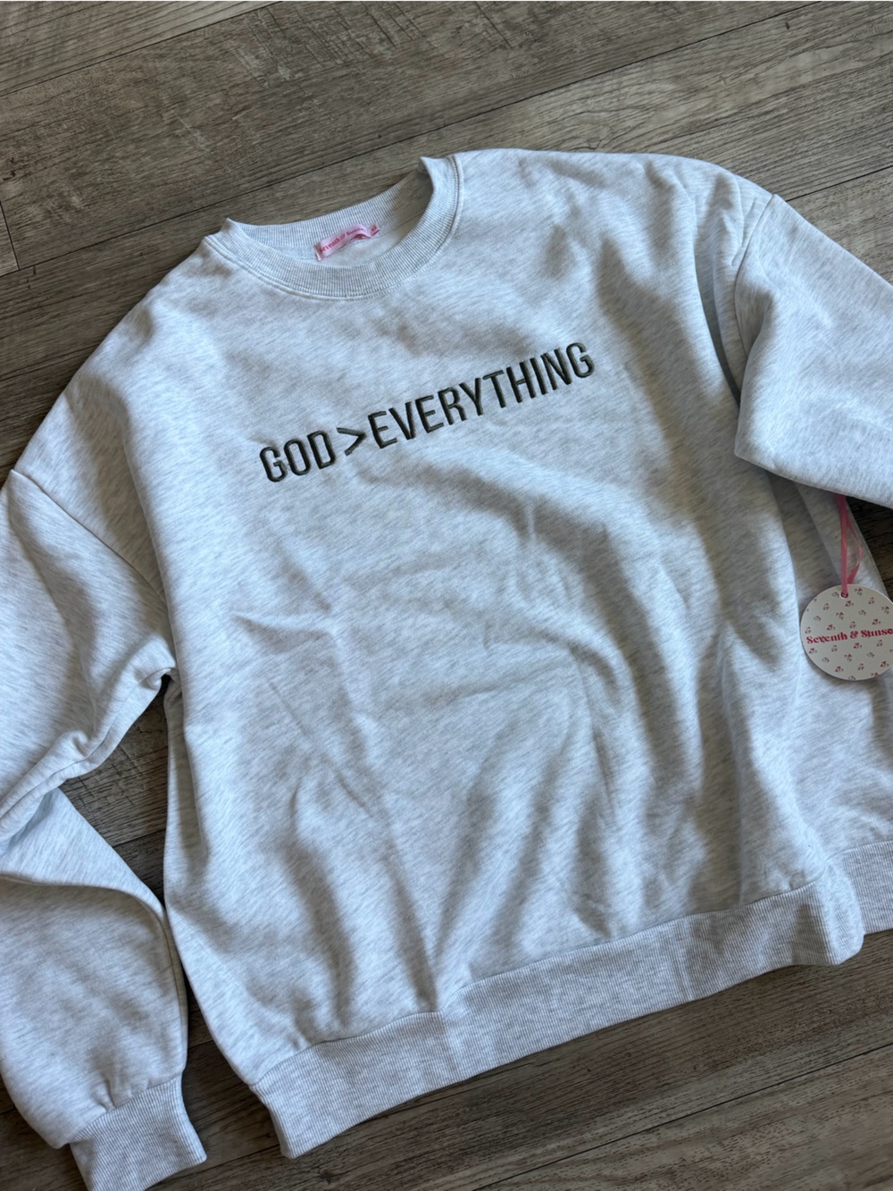 God over Everything Light Gray Women's Sweatshirt